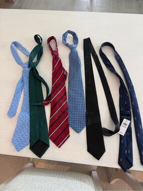 Men's Assorted Neck Tie Set - Blue, Green, Red, Black, Navy